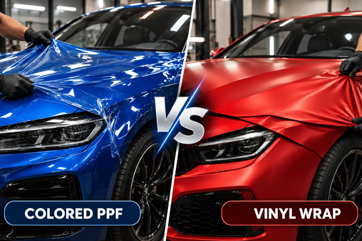 Colored PPF vs Vinyl Wrap